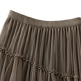 thumbnail image 3 of SWSMCLT Women's Layered Asymmetrical Tulle Skirts Tea Length Long Skirt Chiffon Tutu Mesh Midi High Waisted Khaki One Size, 3 of 5