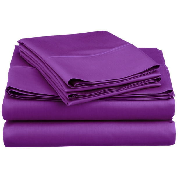 Purple Twin Size Microfiber Sheet Sets One Pillowcase, 10" Drop