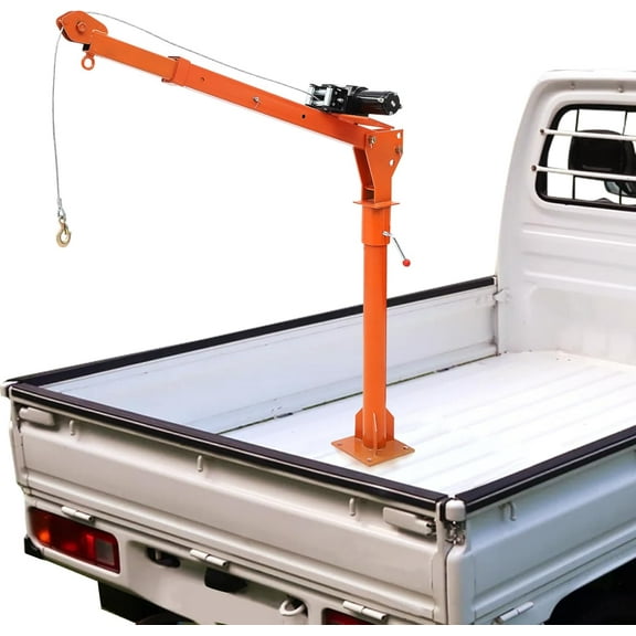 Jib Cranes,Truck Mounted Crane Electric Crane Folding with Electric Winch 3500 Lb 12V,Pickup Truck Jib Cranes Hoist Painted Steel 360 Swivel for Construction,Forestry,Factory