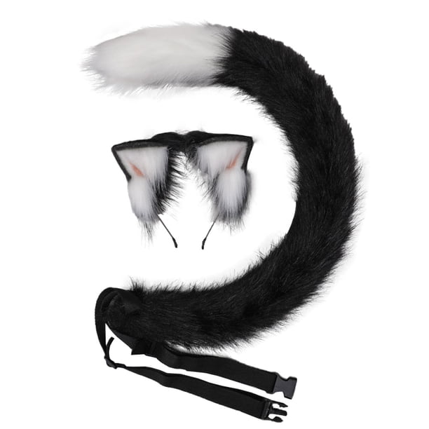 Disfraz de gato de Navidad para fiesta de Anime, cola de orejas de gato, regalo para niños de cola de zorro de 80cm (cola de oreja de gato) MFZFUKR CPB-SSW2399-2