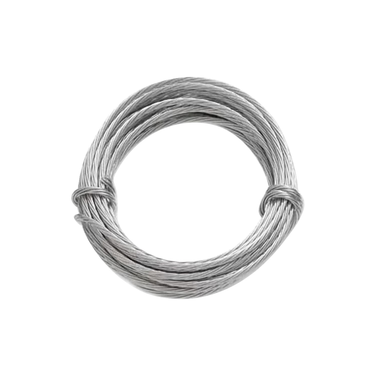 Ook Picture Hanging Wire, 9 ft Wire, 100 lb., Stainless Steel, Plastic Coating, Silver