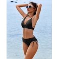 thumbnail image 3 of Conjunto de bikini AI'MAGE 2025 para mujer, cintura alta, cuello en V, negro, 3 of 6