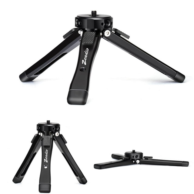 Mini cámara metálica con trípode Zeadio, altura ajustable, 40 kg