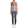 thumbnail image 5 of Time and Tru Women's Sleeveless Henley Popover Top, 5 of 6