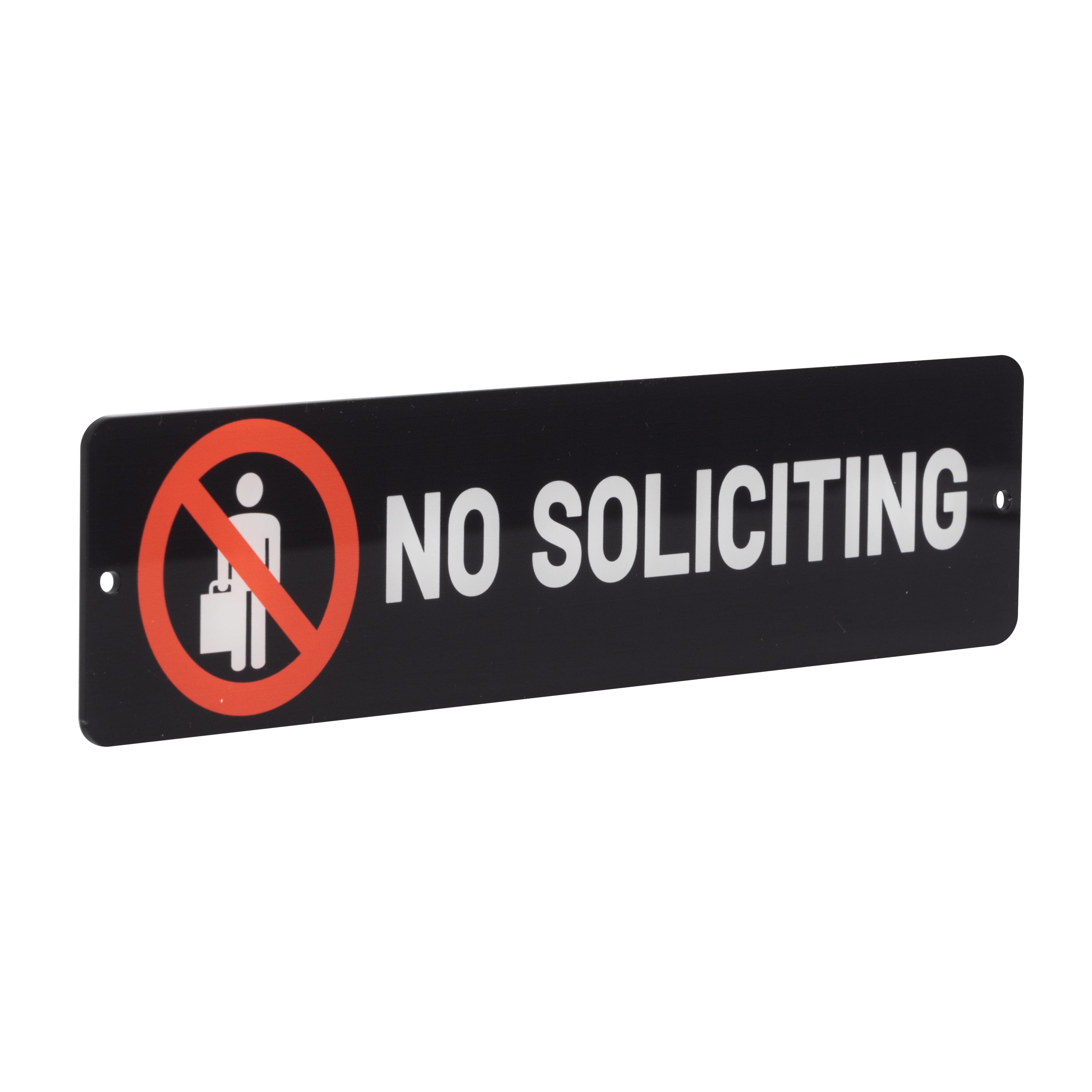 Pen+Gear No Soliciting Sign, 2 in x 8 in, Black, 1 Pack