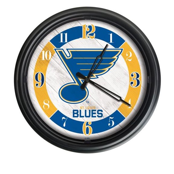 Holland Bar Stool  14 in. Dia. St Louis Blues Indoor & Outdoor LED Wall Clock, Black