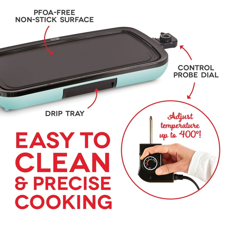  DASH Deluxe Everyday Electric Griddle, 20” x 10.5”, 1500-Watt -  Aqua & DMW001AQ Mini Maker for Individual Waffles, Hash Browns, Keto  Chaffles with Easy to Clean, Non-Stick Surfaces, 4 Inch, Aqua