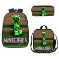 thumbnail image 1 of 3pcs juego de cubo mundo impreso estudiante mochilas escolares para niños conjunto de tres piezas caja de papelería bolsa de comida mochila de dibujos animados de gran capacidad bolsa de almuerzo caja, 1 of 4