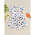 thumbnail image 3 of Suealasg Toddler Girls Summer Casual Dress Fly Sleeve Crew Neck Chicken Print Dress 6M 1T 2T 3T 4T Kids Baby Girls Farm Clothes, 3 of 8