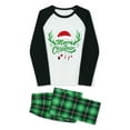 thumbnail image 2 of Christmas Family Pajamas Matching Set, Long Sleeve Letters Print T-shirt with Plaid Pants Sleepwear Loungewear, 2 of 8