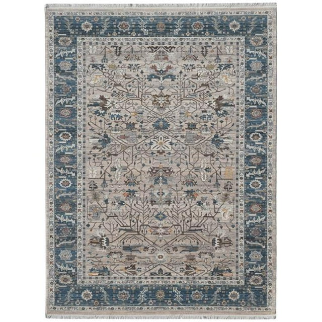Amer Rug ARC42710 Arcadia Blue Bordered Runner Rug - 2 ft. 7 in. x 10 ft.