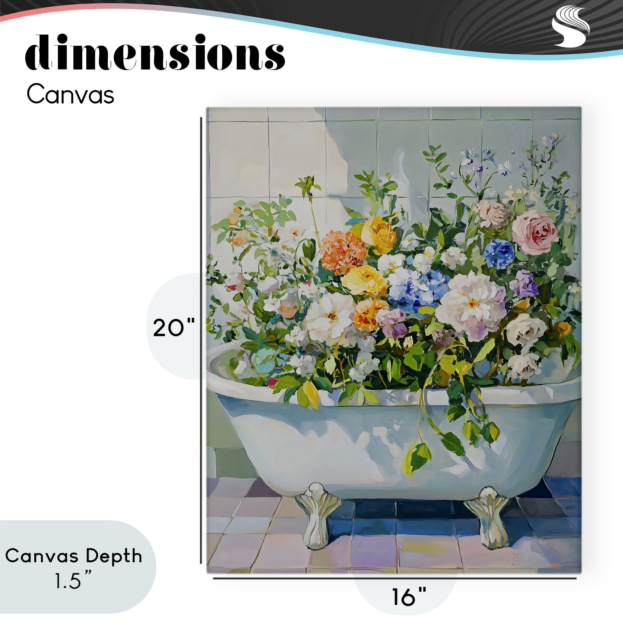 Stupell Industries Vintage Bathtub Bouquet Overgrowth Canvas Wall Art, design by The Prints Vibe