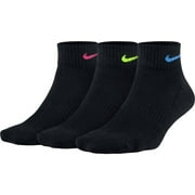 NIKE Women's Training Ankle Socks (3 Pairs) Nike Everyday Cushion Black Size 4-6
