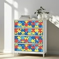 thumbnail image 3 of Peel and Stick Wallpaper Contact Paper Autism puzzles outline colorful yellow blue red pieces World Self Adhesive and Removable 17.7in x 118in, 3 of 8