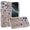 Hotpink, variant on For iPhone 16 Pro Max 6.9 inch Charming Hearts Bling Diamonds Stones Chrome Hybrid Case - Silver