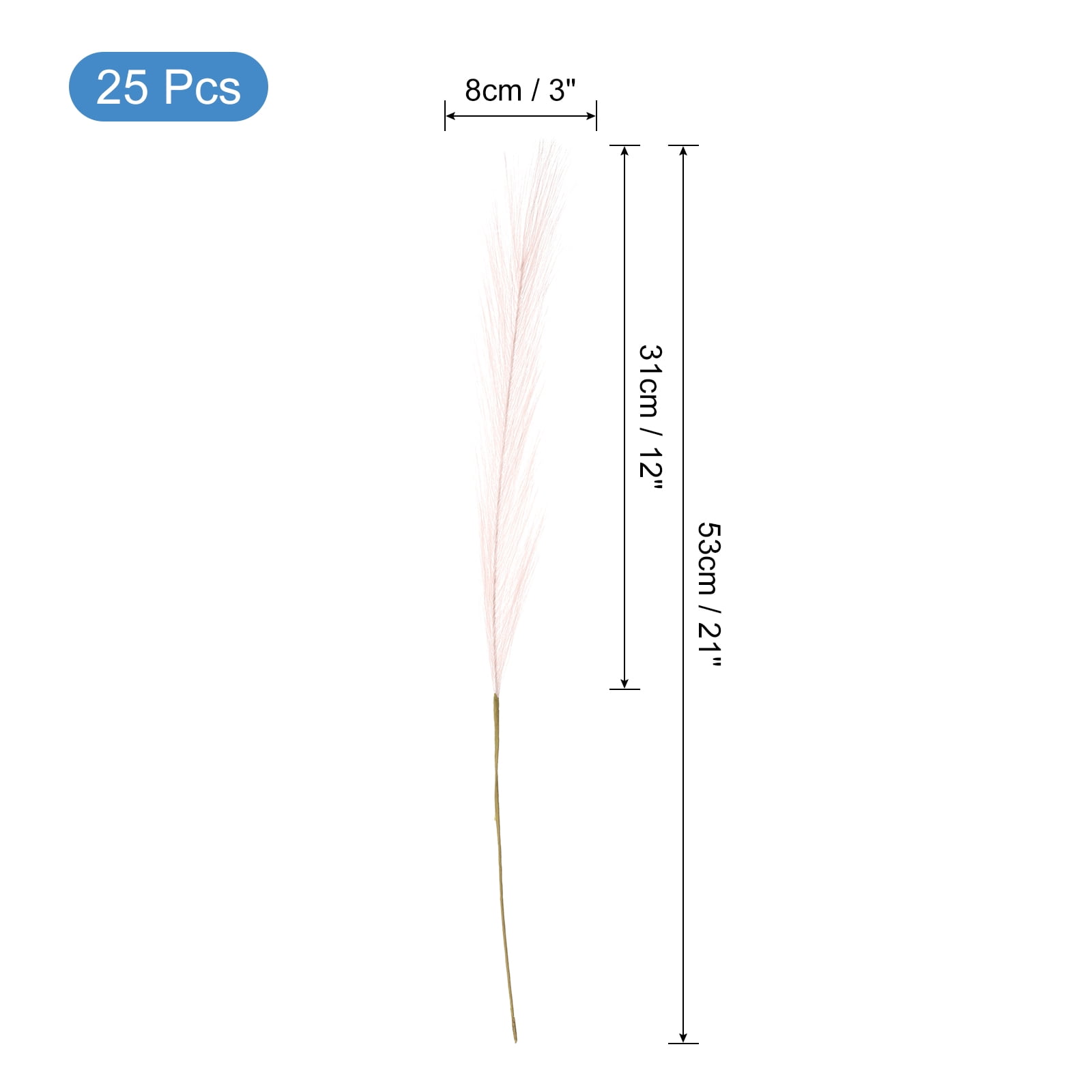 Unique Bargains Faux Pampas Grass Artificial Fake Dried Grass Decor for Home Light Pink