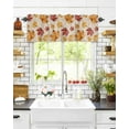 thumbnail image 6 of Rod Pocket Window Valances Retro Idyllic Maple Leaf on Linen Short Kitchen Curtains Autumn Plant Tree Leave Window Treatment Drapes for Bedroom Bathroom Living Room 54x18In,1 Panel, 6 of 6