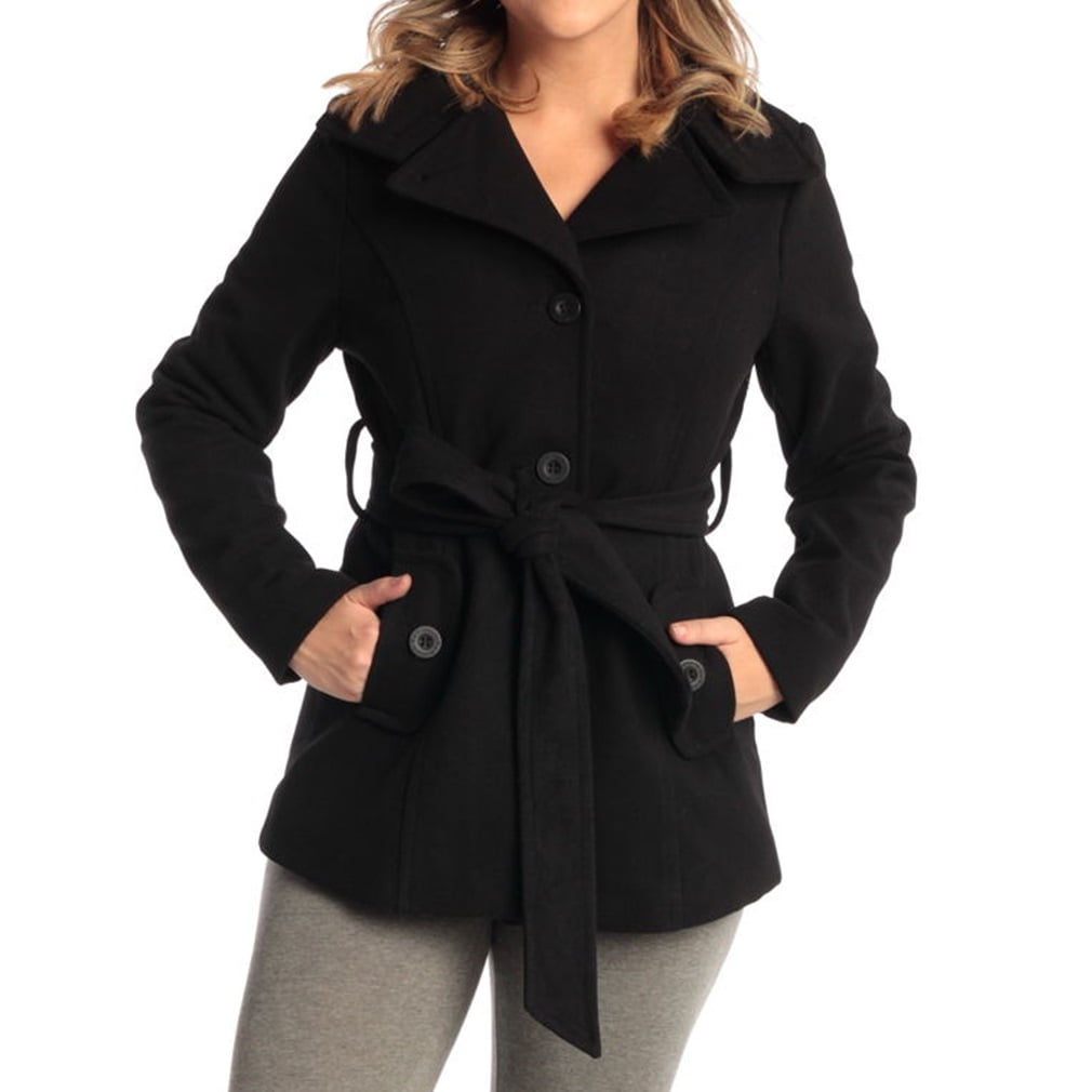 Women s Black Belted Blazer Coat with Funnel Neck Size XL in Bahrain at BHD 43 Rating 5