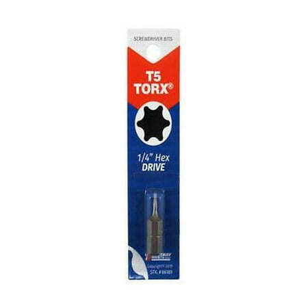 

5Pc Best Way Tools Torx 1/4 in. X 1 in. L T5 Screwdriver Bit Carbon Steel 1 pc