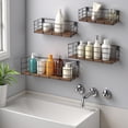 thumbnail image 7 of 4 Sets of Hanging Floating Shelves, Metal Wire Storage Basket with Wood Bottoms, Hanging Storage Wall Shelf, Wall Mounted Shelves for Home Bathroom Living Room Bedroom Kitchen, 7 of 7