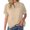 Beige, variant on ManxiVoo Casual Stand Collar Short Sleeve Tunic with Pocket Lightweight and Breezy Pullover for Everyday Relaxed Wear L Size Beige