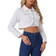 thumbnail image 1 of CHAQUETA DE JEAN CASUAL INSPIRE CHIC PARA MUJER CON CUELLO Y BOTONES DE MANGA LARGA, CROP, COLOR BLANCO, 1 of 6