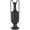 Black Fluted Urn Shaped Solid Amphora 6" x 6" x 20", variant on DecMode 20" Fluted Urn Shaped Black Ceramic Vase with Arch Handles