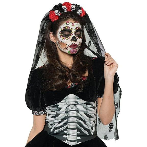 Day of the Dead Mantia Adult Costume Headband