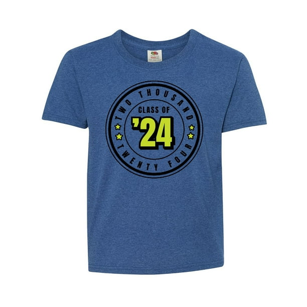 Class of 2024 in Black Circle with Stars Youth TShirt