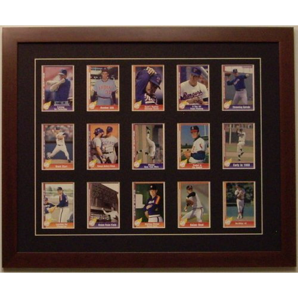 Trading Card Display Frame for 15 Standard Trading Cards Walnut