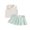 Light Green, variant on 2Pcs Baby Toddler Girl Summer Outfits 12 18 24 Months 2T 3T 4T 5T Sleeveless Collared Tank Tops   Pleated Skirt Set Clothes