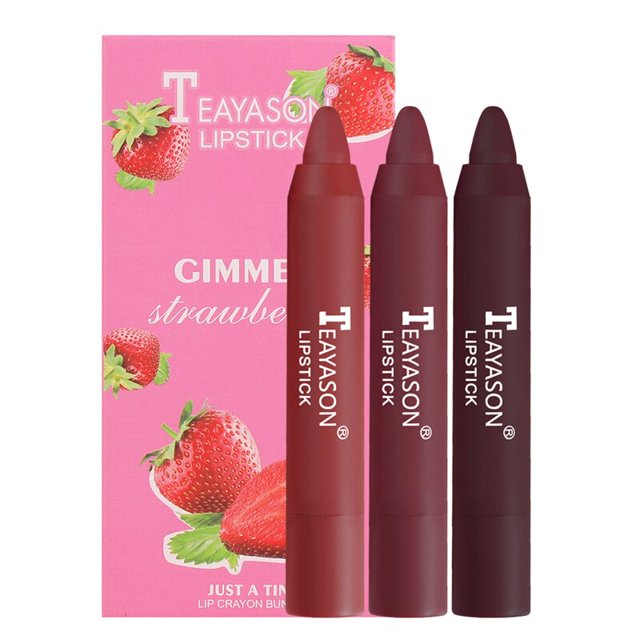 Juego de 3 unids/set de lápices labiales rojos mate, resistentes al agua, de larga duración, Sexy terciopelo, lápiz labial, tinte, maquillaje, cosméticos, pigmento Gao Jinjia LED