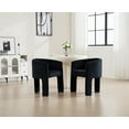 thumbnail image 2 of Guyou Modern Boucle Dining Chairs, Barrel Velvet Side Chair with Curved Backrest and Arms, Comfy Dressing Vanity Chairs, Upholstered Kitchen Chairs for Living Room Bedroom Dining Room, Black, 2 of 7