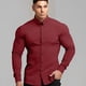 thumbnail image 2 of Camisas Vaqueras Para Hombre XXL Camisas de vestir para hombre Slim Fit Camisa de manga larga con botones sólidos Elástico que absorbe las arrugas (Wine, 43), 2 of 3