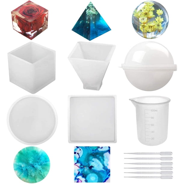 Moldes de silicona para resina epoxi, molde de silicona compacto, flexible y antiadherente para crear decoraciones únicas de bricolaje, adornos de globo esférico ideales para la decoración del hogar
