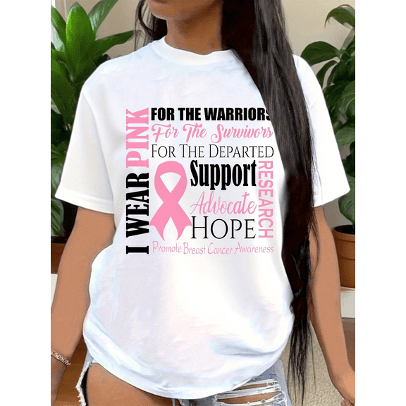 Pink Breast Cancer Awareness TShirt For Women - Breast Cancer Awareness, Advocate For Survivors, Research, Hope, And Healing - Promote Breast Cancer Awareness With Pink Ribbon Design