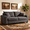 Dark Grey, variant on BINBANK Loveseat Sofa, Textured Fabric, Modern Style, Removable Cover, Wide Armrest, Medium Firm Cushion, for Small Space Apartment Bedroom Living Room