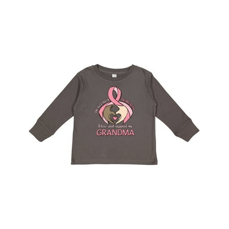 

Inktastic Breast Cancer Awareness I Love and Support My Grandma Gift Toddler Boy or Toddler Girl Long Sleeve T-Shirt