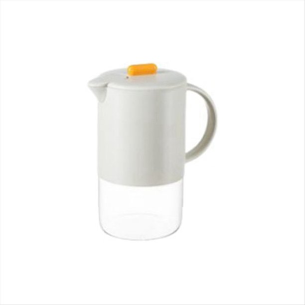 Jarra de Agua de Vidrio Portátil con Tapa Cafetera de Cocina con Asa Cafetera Tetera Cafetera 1500 Ml Gris