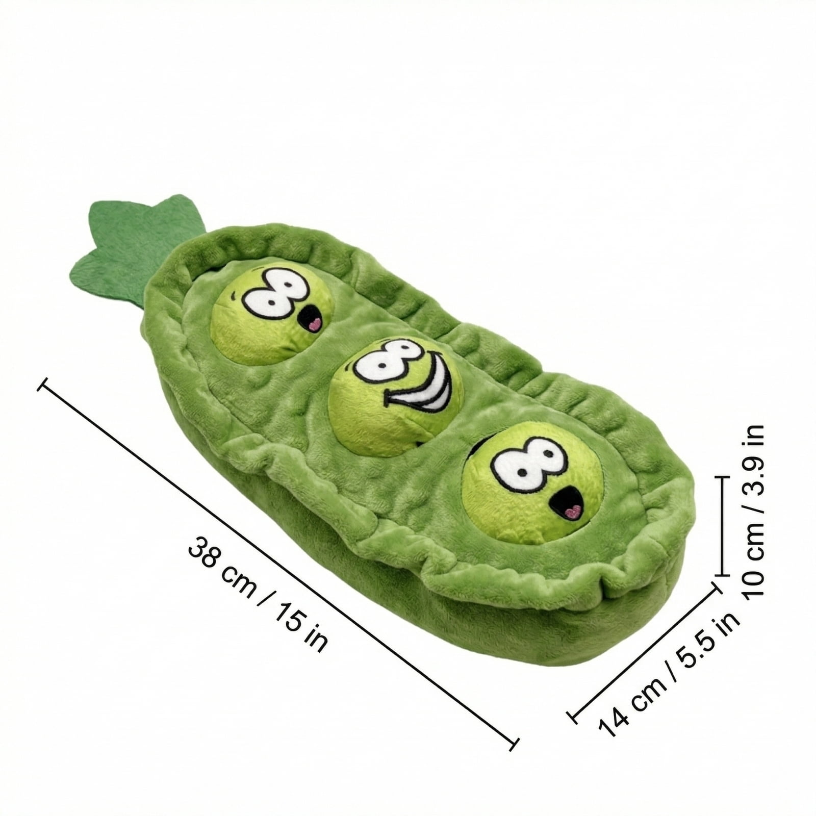 Interactive Squeaky Dog Plush Toy – Cute Plush Pea Pod with 3 Squeaky Balls and Crinkle, Puzzle Toy for Puppies and Gentle Chewers