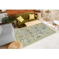 thumbnail image 3 of Vintage Turkish Area Rug, Folk Floral Motifs Nostalgic Swirls and Shapes in Romantic Tones, Soft Carpet for Living Room Decor with Distressed Look, 6.6' X 9.6', Mustard Yellow and Green, by Ambesonne, 3 of 6