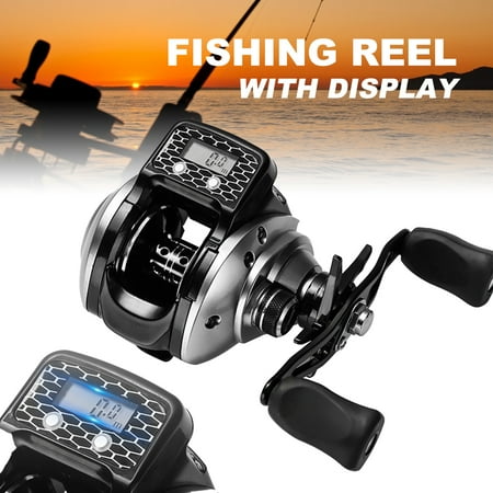 NIBOLOG Fishing Reel 6.3/1 Speed Ratio Accurate Counting Left/Right Hand Digital Display Fish Spinning Wheel for Outdoor
