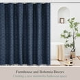 thumbnail image 5 of Siiluminisoy Navy Blue Shower Curtains,Heavy-Duty Mold/Mildew-Resistant,Water-Repellent, Machine-Washable,Tufted Chevron Striped Textured Design,72 x 72, 5 of 8
