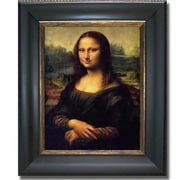Mona Lisa By Da Vinci Premium Black And Gold Framed Canvas Wall Art