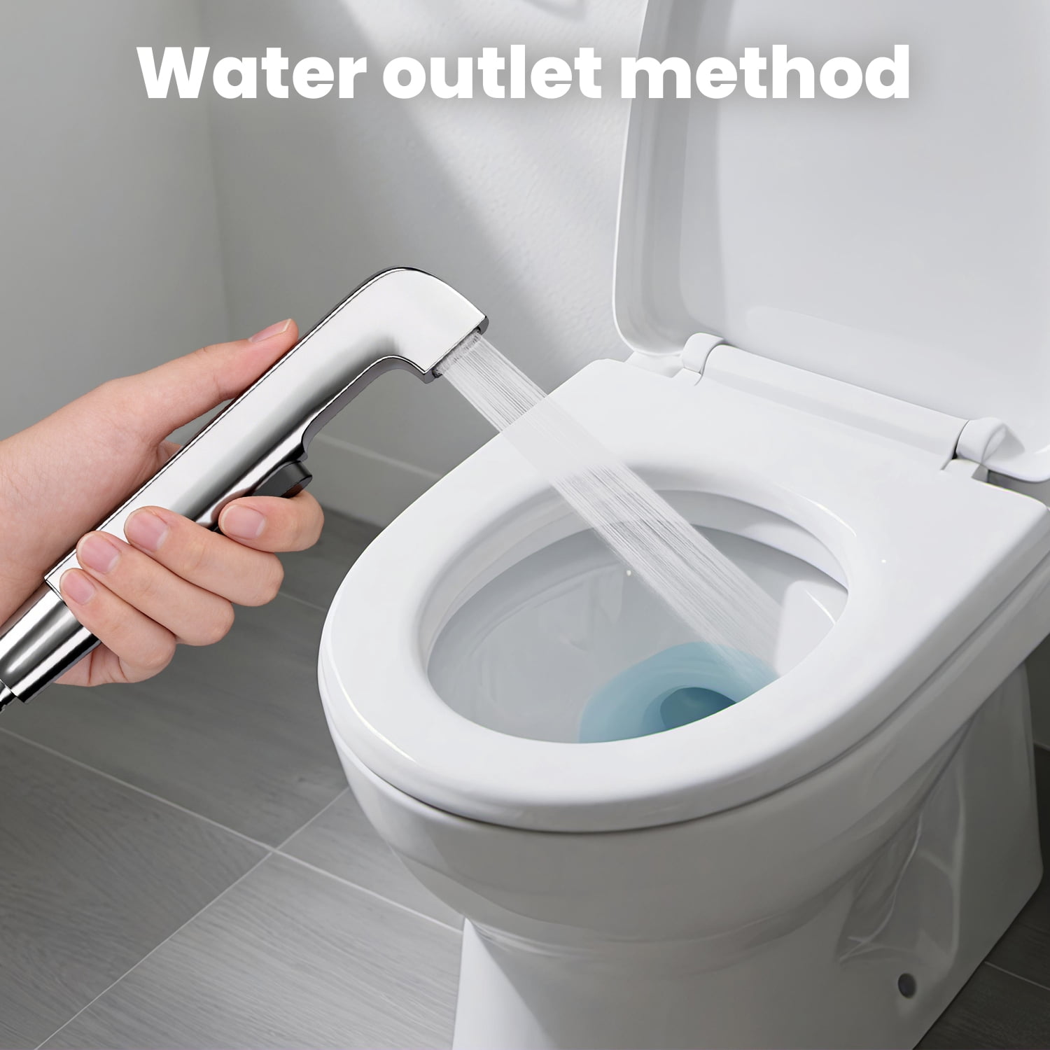 Inster Stainless Steel Handheld Bidet Sprayer, Bidet Attachment Silver with T-Valve Shut Off, Adjustable Pressure