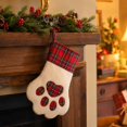 thumbnail image 7 of Ratfeit Christmas Paw Pet Stocking, 15.3-Inch, Red Tartan Plaid Design, With Hanging Cord, Holiday Fireplace Ornament, Pet Gift Sack for Pets, 7 of 7