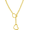 25" Chunky Gold Heart, variant on Heart Slip Chain Necklaces for Women,Stainless Steel O-Ring Adjustable Lariat Y-Necklace,Punk Gothic Cuban Collar Choker Necklace for women