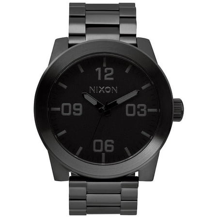 NIXON Corporal SS A346 - All Black - 100m Water Resistant Men's Analog Field Watch (48mm Watch Face, 24mm Stainless Steel Band)