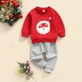 thumbnail image 5 of Douhoow Kid Boys Girls Christmas Clothes Set Red Santa Claus Pullover Long Trousers, 5 of 9