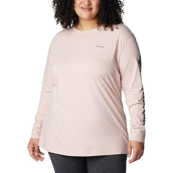 Columbia Women's North Cascades Long Sleeve Tee, Dusty Pink/Night Wave Gem Columbia, X-Small